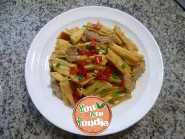 Fried beancurd with streaky pork