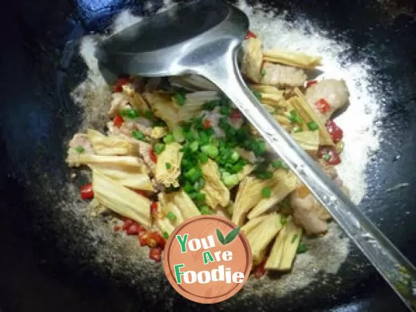 Fried beancurd with streaky pork