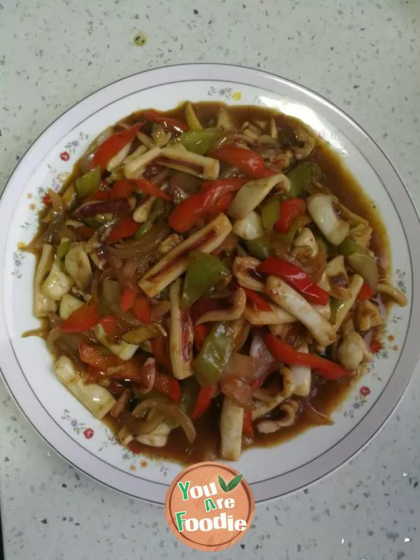Fried squid in soy sauce