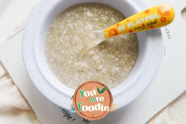 Supplement mushroom meat floss porridge for more than 9 months