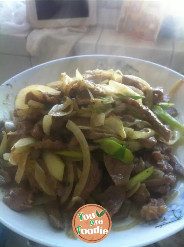Fried mutton with Scallion
