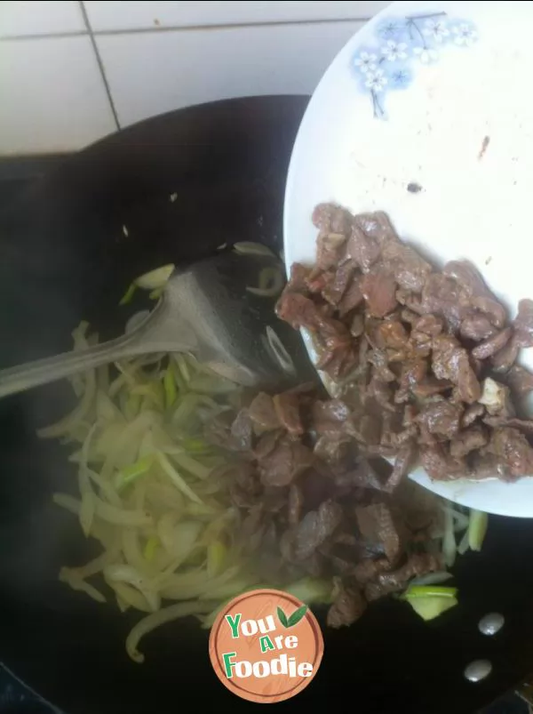 Fried mutton with Scallion