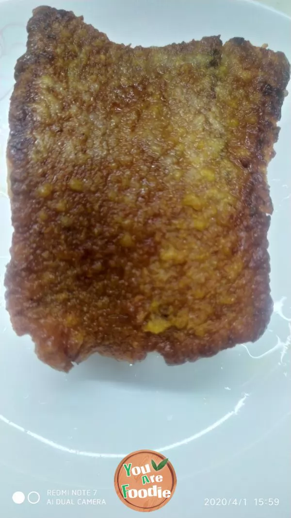 Fried pork with tiger skin