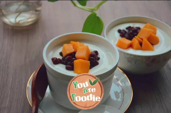 Mango and honey bean double skin milk