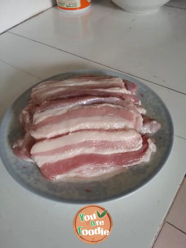 Pan fried streaky pork