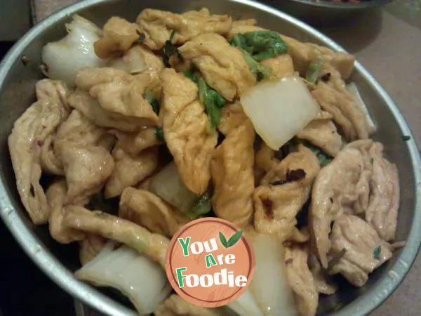 Fried beancurd with baby cabbage
