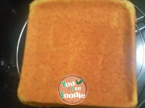 Pumpkin cake with sweet corn juice