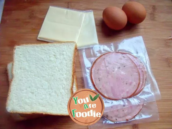 Homemade nutritious and delicious Hong Kong Energy breakfast - ham and toast