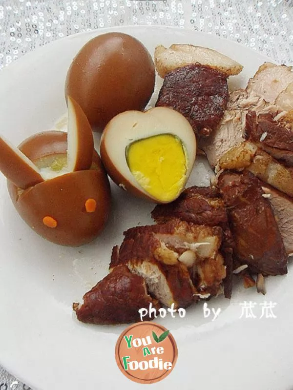[marinated] home made marinated meat and eggs (with the method of quickly boiling eggs)