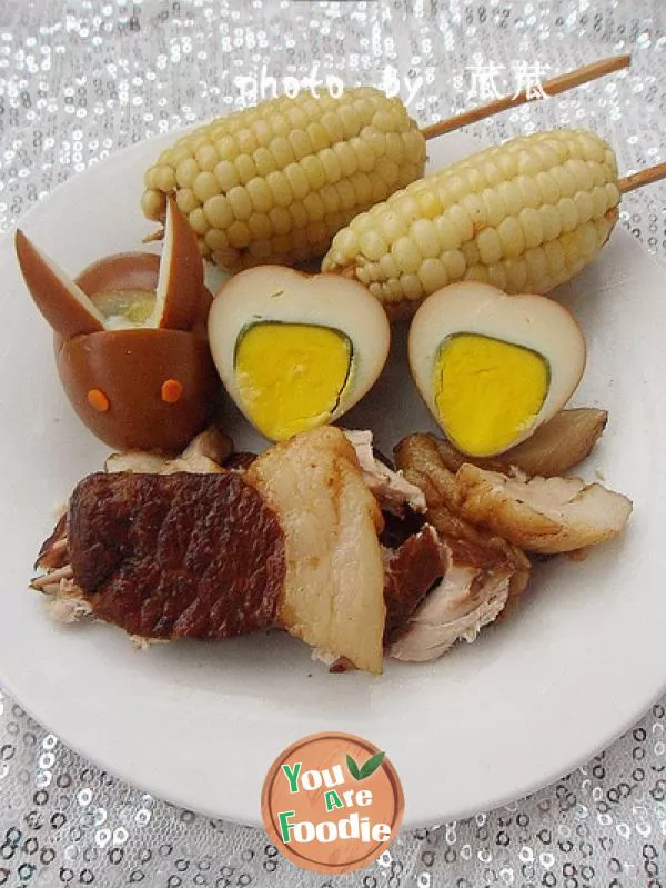[marinated] home made marinated meat and eggs (with the method of quickly boiling eggs)