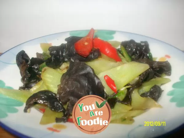 Health food -- braised lettuce with agaric