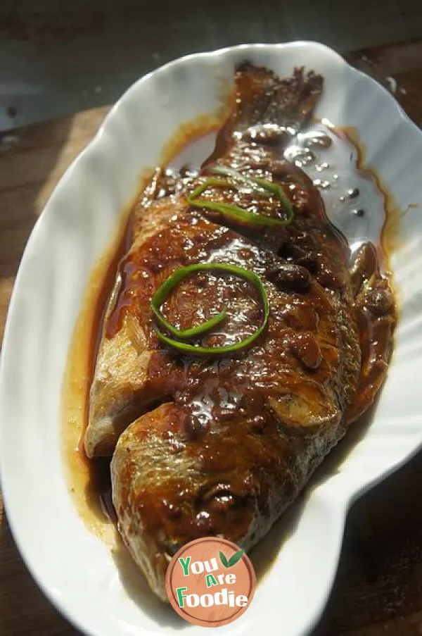 Braised yellow fin fish with bean sauce