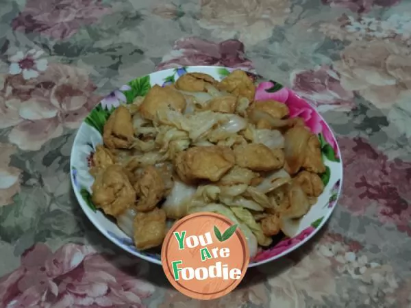 Fried-bean-curd-with-cabbage