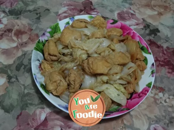 Fried bean curd with cabbage