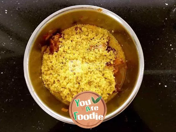 Full of gold and jade - steamed spareribs with millet