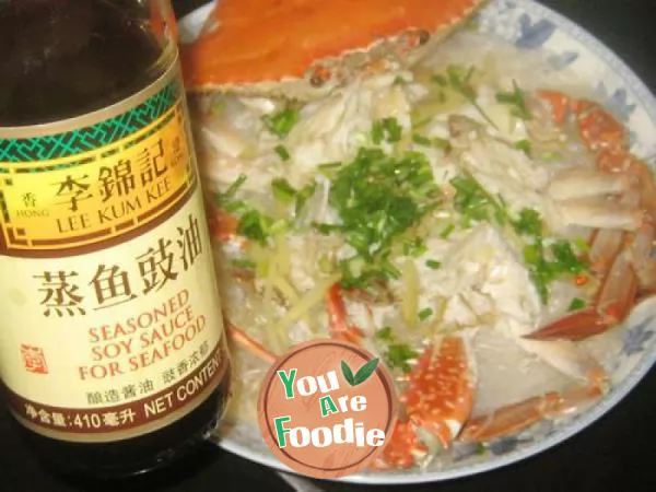 Steamed vermicelli with red paste crab