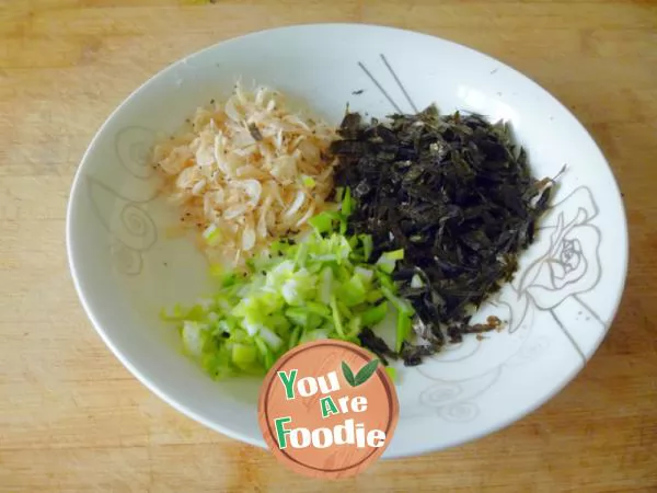 [healthy and nutritious breakfast] make your own breakfast --- laver shrimp egg cake