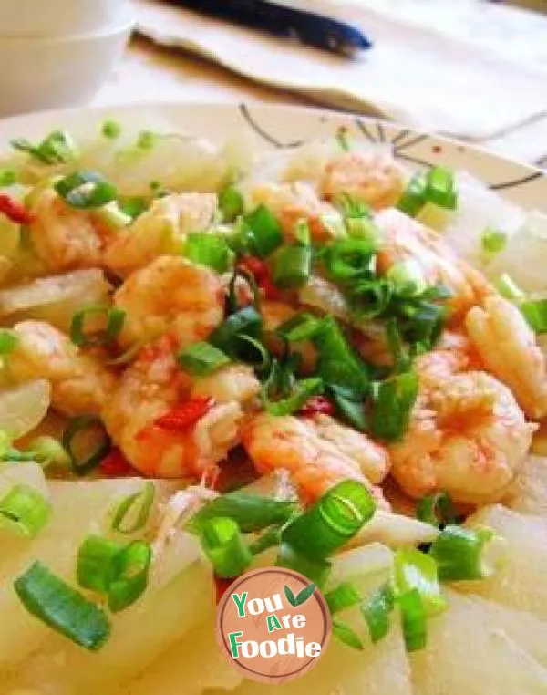 Fried shrimps with white gourd
