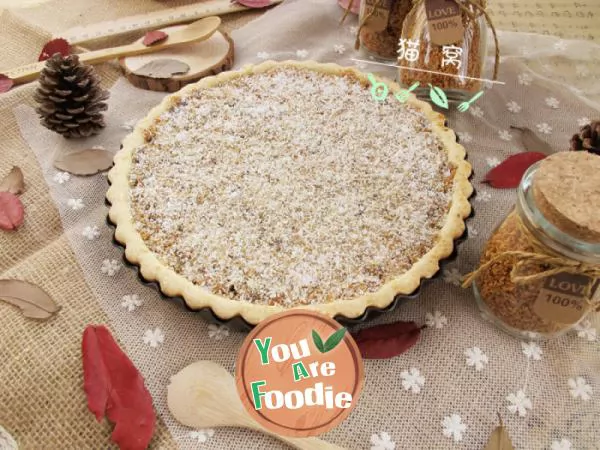 Coconut flavored walnut pie