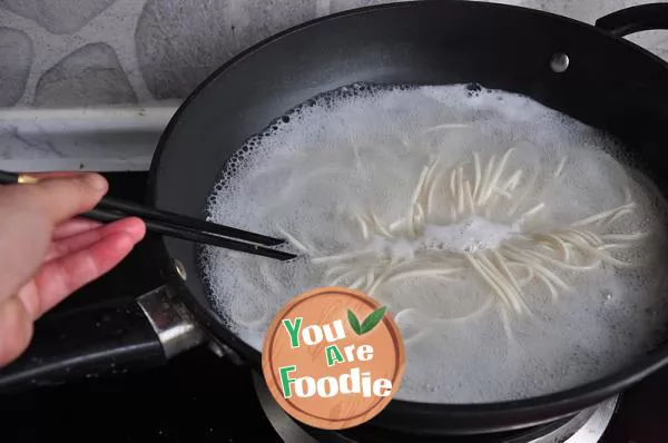 Chinese toon and cucumber noodles