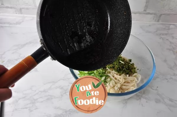 Chinese toon and cucumber noodles