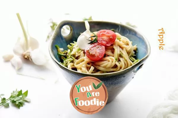 Chinese toon and cucumber noodles