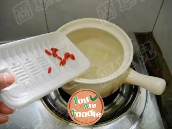 Lily egg yolk congee