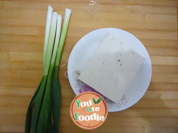Braised Tofu with green garlic