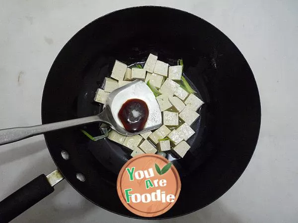 Braised Tofu with green garlic
