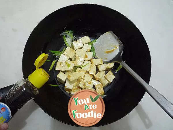 Braised Tofu with green garlic