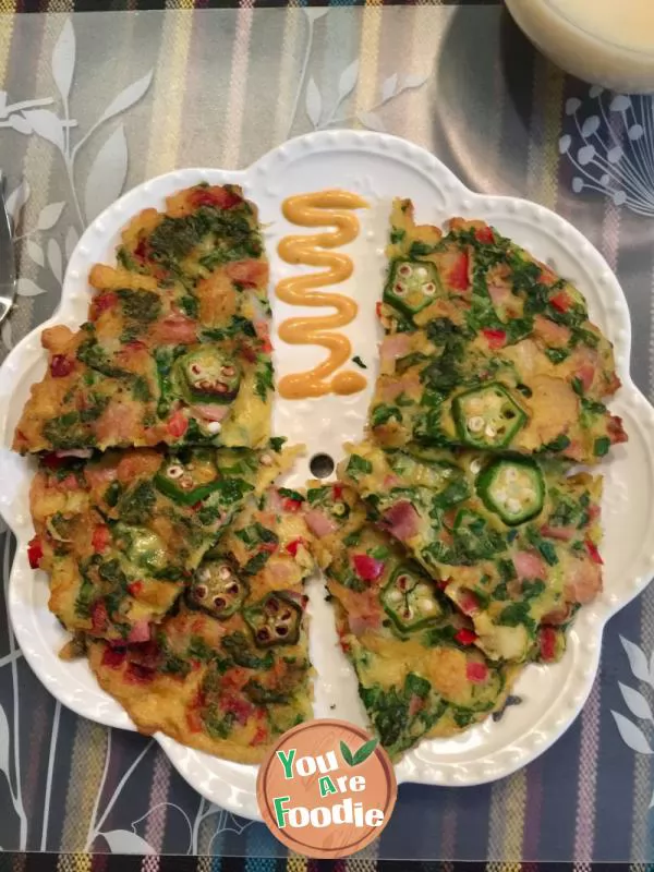 Okra egg cake