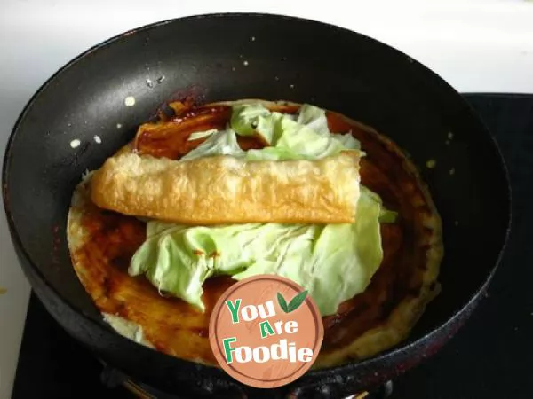 pancake rolled with crisp fritter