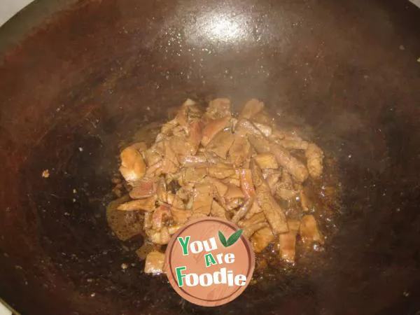 Fried meat with mushroom