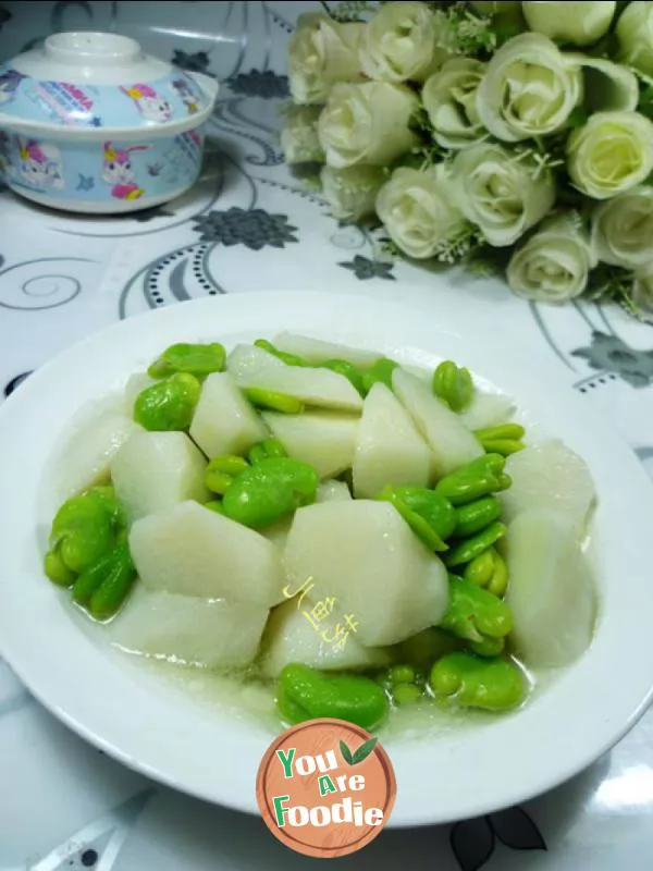 Fried yam with broad bean