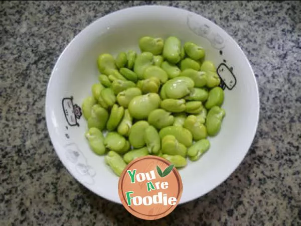 Fried yam with broad bean