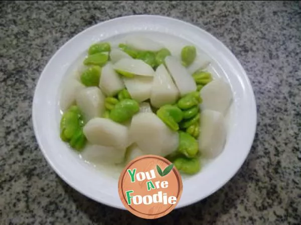Fried yam with broad bean