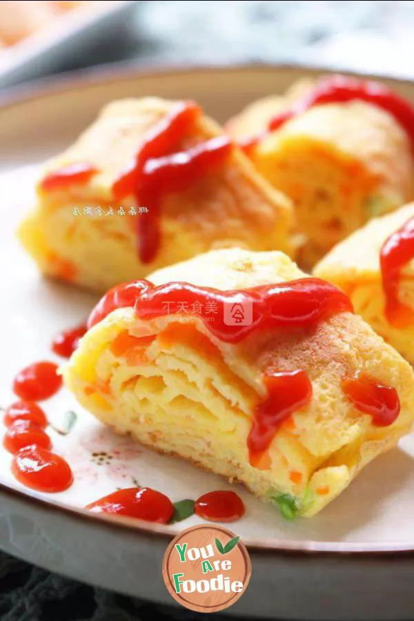 Simple breakfast with thick egg