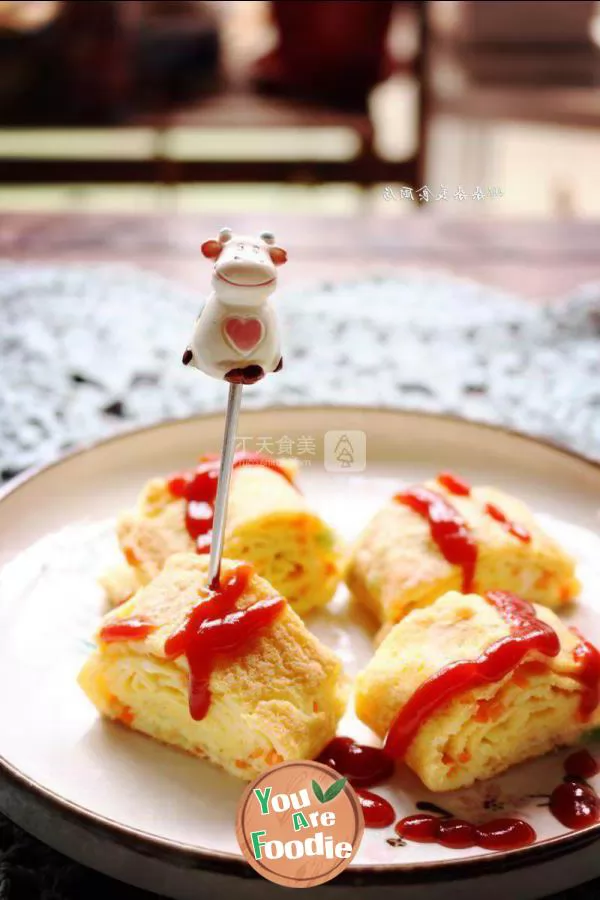 Simple breakfast with thick egg