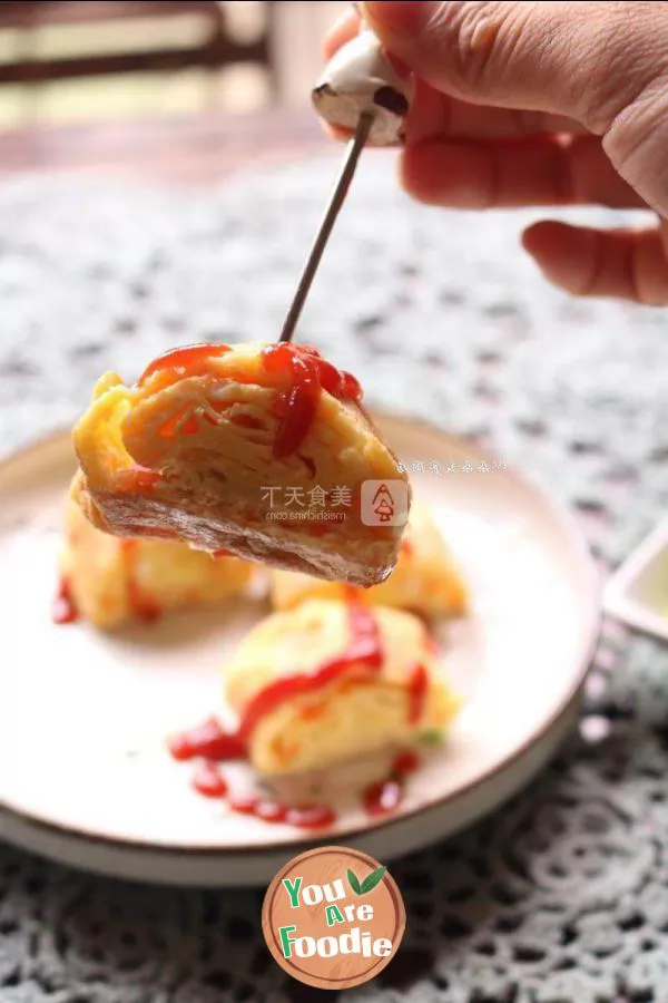 Simple breakfast with thick egg