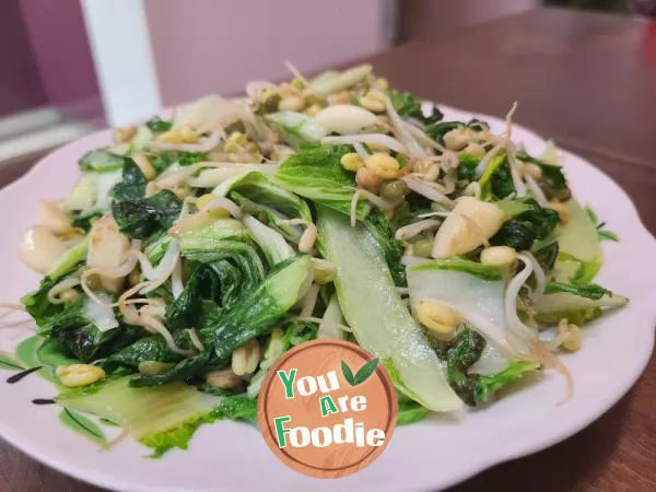 Stir-fried-green-bean-sprouts-with-cabbage
