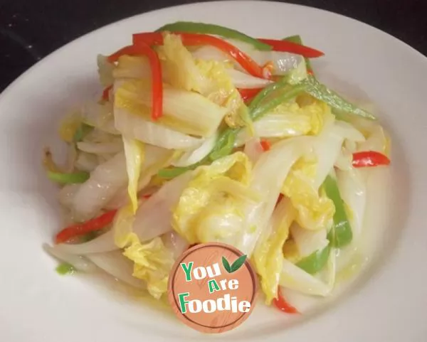 Stir fried baby cabbage with spicy sauce
