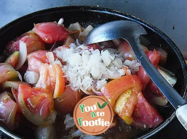 Home cooked dish rich in V-C - [fried tomato with onion, grapefruit]