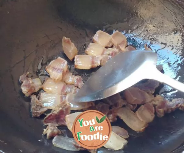 Fried bamboo shoots with preserved meat