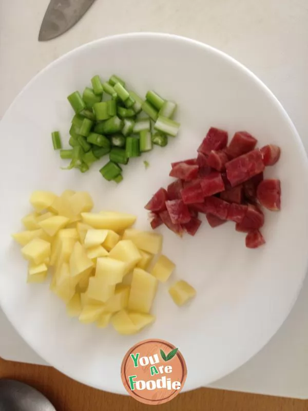 Sausage and potato porridge