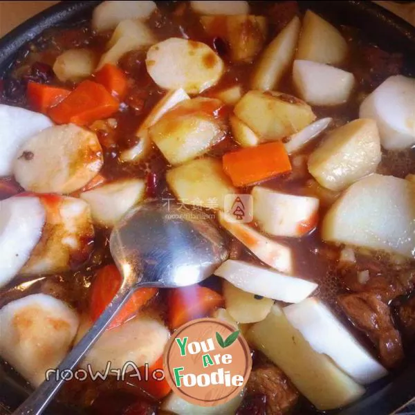Braised Beef Brisket with three dices