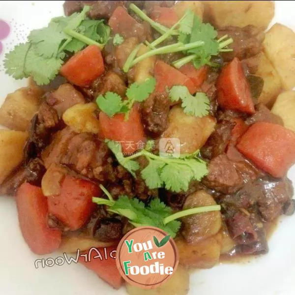 Braised Beef Brisket with three dices