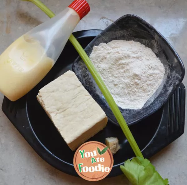 Beancurd balls with celery