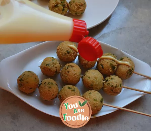 Beancurd balls with celery