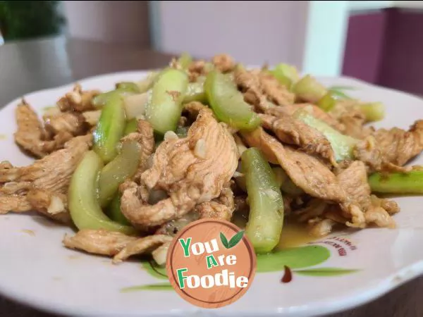 Fried chicken breast with Loofah