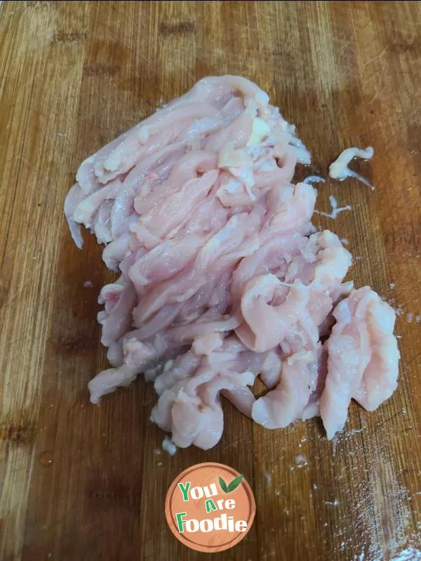 Fried chicken breast with Loofah